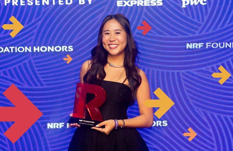 Miri Chan poses with her Next Generation Scholarship award.